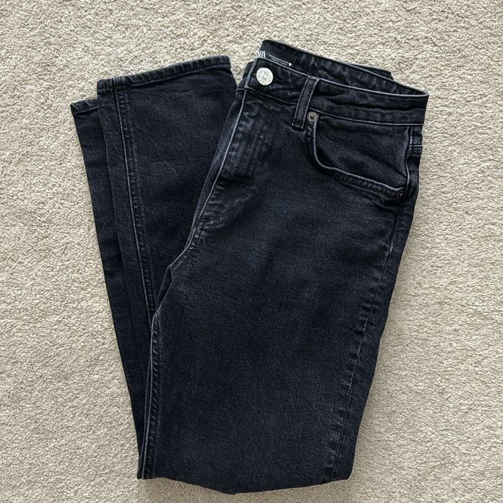 Black zara straight leg jeans
